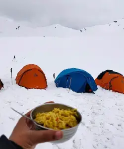 breakfast at bali pass campsite