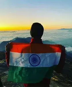 a man with indian flag